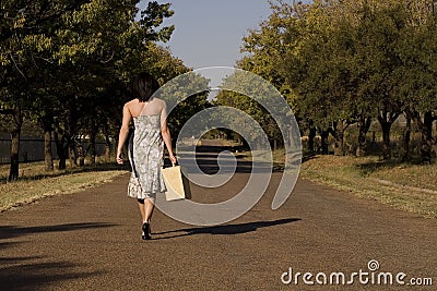 Walking away brunette