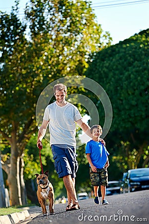 Walking dog family