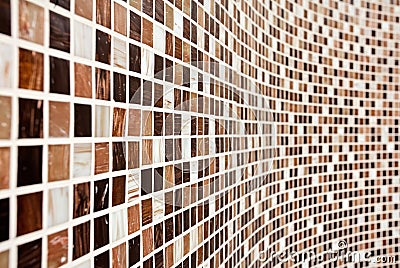 Wall with brown mosaic pattern