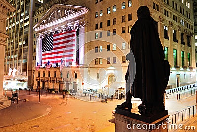 Wall Street at Night