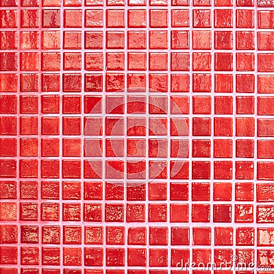 Wall tiled with red tiles