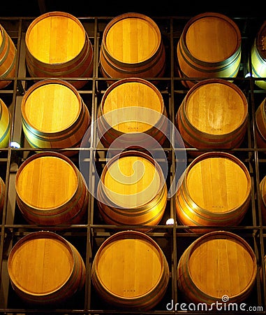 A Wall of Wine Barrels