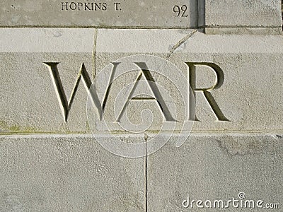 War carved in memorial