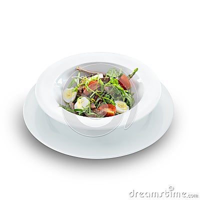 Warm delicious italian salad with beef tongue
