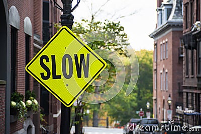 Warning Slow Traffic Sign