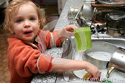 Washing the dishes