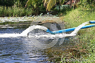 Waste water flow from water pipe