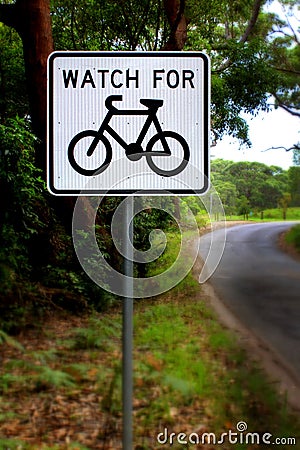 Watch for cyclists sign