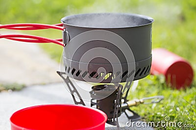 Water Boiling on Camp Stove