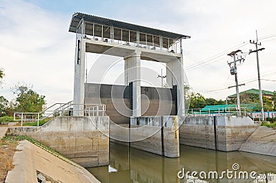 Water+Canal+Gate Water and dam gate in an irrigation canal, countryside of Pathumtanee ...