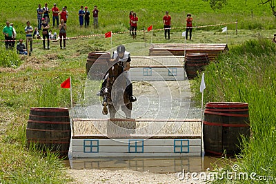 Water jump cross-country.