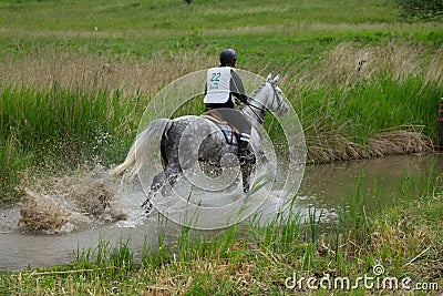 Water jump cross-country.