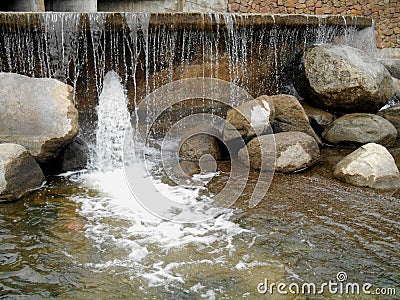 The water and stones on the waterfall