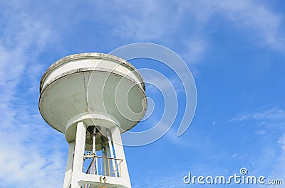 Water tank tower and sky