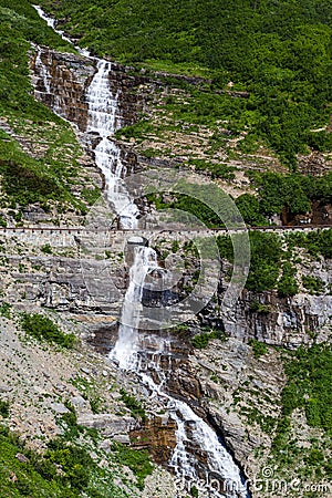 Waterfall in Glacier national park