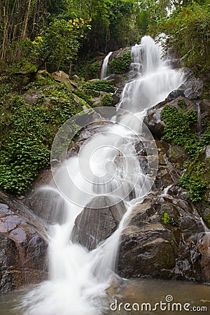 Waterfall in jungle near Chiang Rai