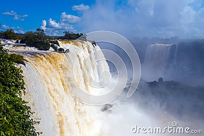 Waterfalls. Iguazu Falls in Brazil