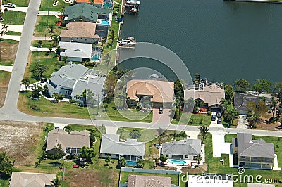 Waterfront property aerial