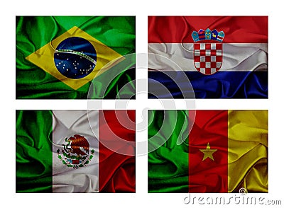 Wave flags for soccer championship 2014