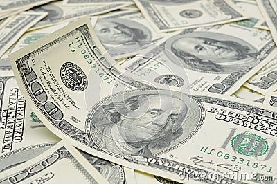 Wavy US dollar bill