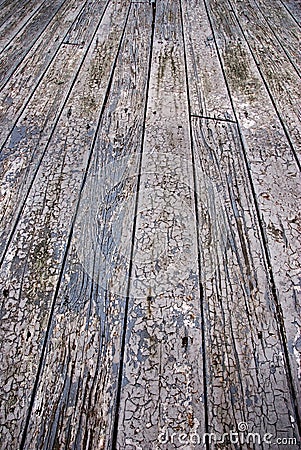 Weathered outdoor wood floor