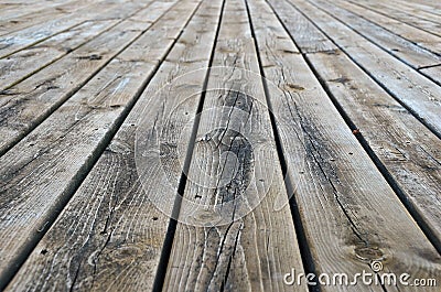 Weathered wooden deck