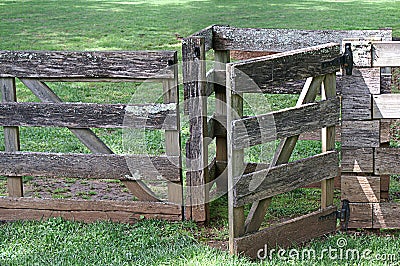 Weathered Wooden Fence and Gate