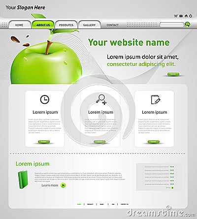 Web design template with apple