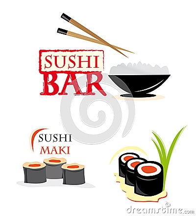 Website elements with sushi