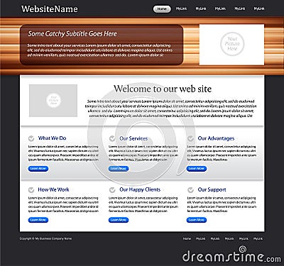 Website template with wood texture
