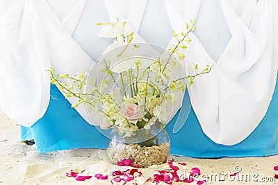 Wedding arch, table and set up on beach