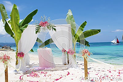 Wedding arch - tent - decorated with flowers