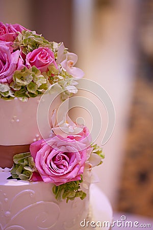 Wedding cake with flowers