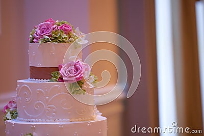 Wedding cake with flowers