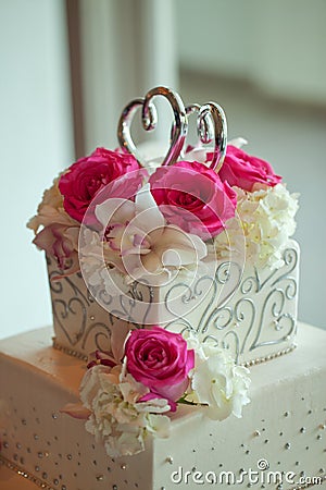 Wedding cake with flowers