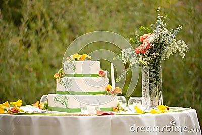 Wedding cake with flowers