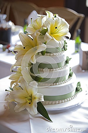 Wedding cake with flowers