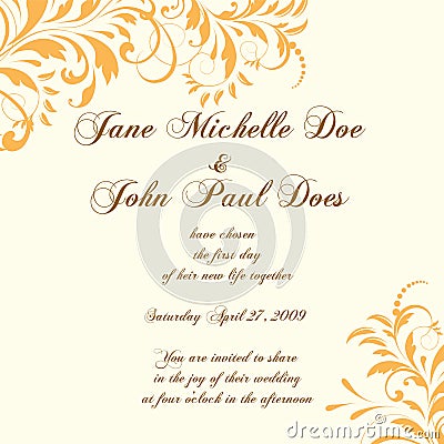 Wedding card or invitation with abstract floral ba