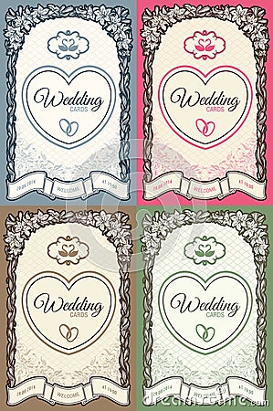 Wedding card with place for your text in vintage s