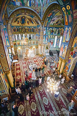 Wedding ceremony inside an cathedral