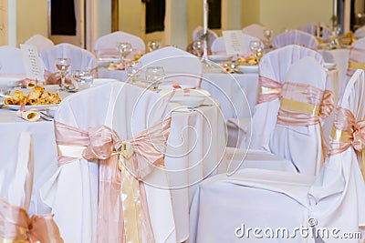 Wedding chairs with ribbon