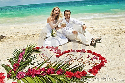 Wedding couple in Caribbean