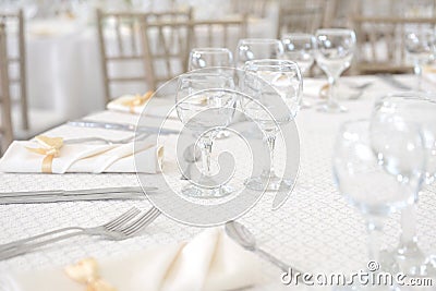 Wedding dinner table set