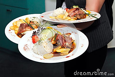 Wedding food being served