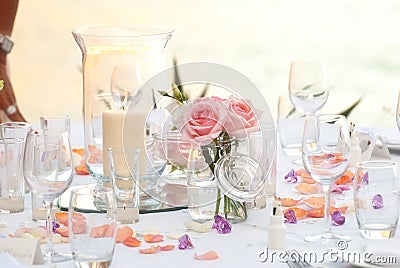 Wedding or party dinner table