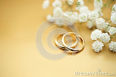 Wedding rings with copy space