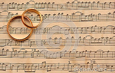 Wedding rings on music