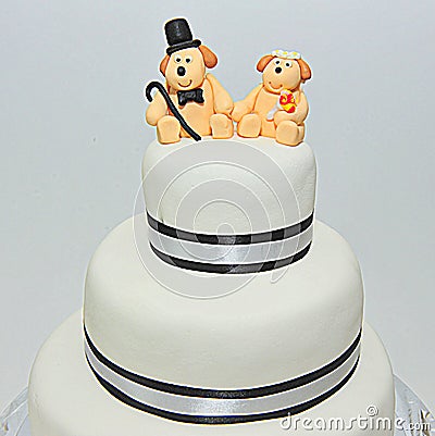 Wedding theme fondant cake