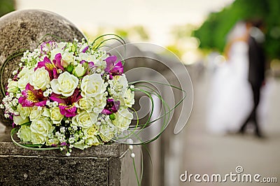 Wedding white and pink bouquet