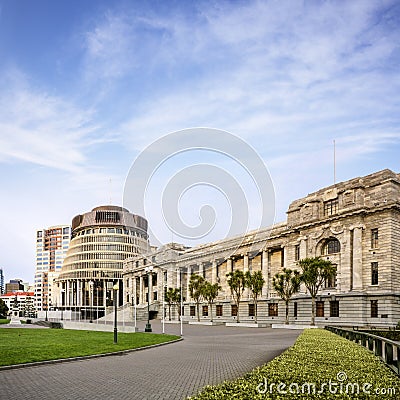 Wellington The Beehive and Parliament House